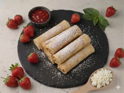 Млинці з Полуницею та Сиром