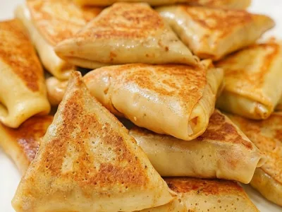 Млинці з Грибами та Сиром (печериці)