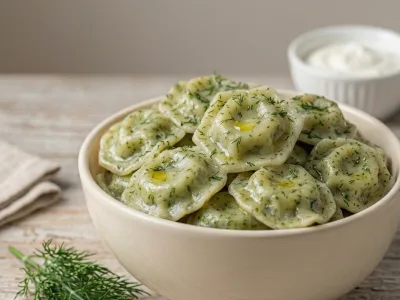 Пельмені з Куркою (в Шпинатному тісті)